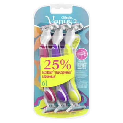 Gillette Venus 3 Colors Eldobható Borotva, 6 Db/Csomag termékhez kapcsolódó kép