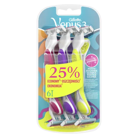 Gillette Venus 3 Colors Eldobható Borotva, 6 Db/Csomag termékhez kapcsolódó kép