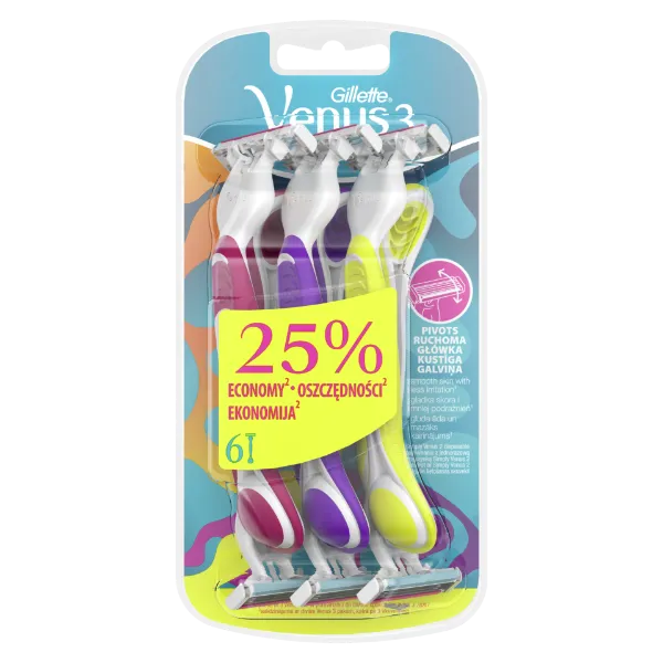 Gillette Venus 3 Colors Eldobható Borotva, 6 Db/Csomag termékhez kapcsolódó kép