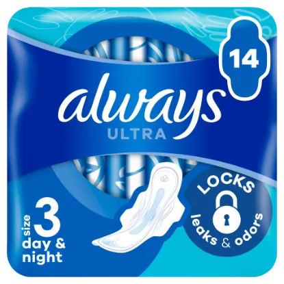 Always Ultra Day & Night (3-as méret) Szárnyas Egészségügyi Betét, 14 Db termékhez kapcsolódó kép