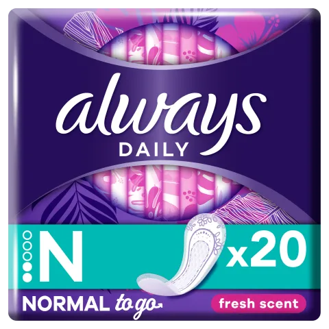 Always Dailies Normal To Go Fresh Tisztasági Betét, 20 db termékhez kapcsolódó kép
