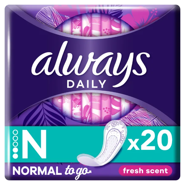 Always Dailies Normal To Go Fresh Tisztasági Betét, 20 db termékhez kapcsolódó kép