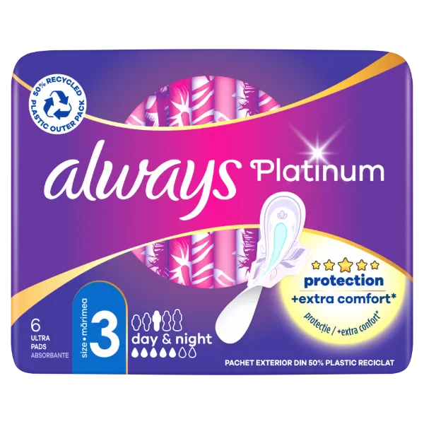 Always Platinum Night (3-as méret) Szárnyas Egészségügyi Betét, 6 db termékhez kapcsolódó kép