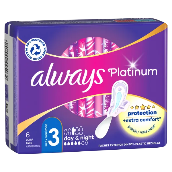 Always Platinum Night (3-as méret) Szárnyas Egészségügyi Betét, 6 db termékhez kapcsolódó kép
