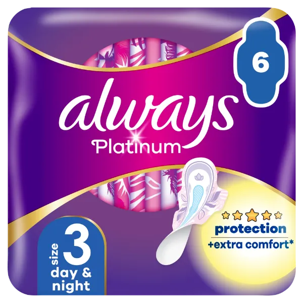 Always Platinum Night (3-as méret) Szárnyas Egészségügyi Betét, 6 db termékhez kapcsolódó kép