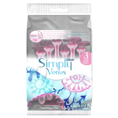 Gillette Simply Venus 3 Eldobható Női Borotva, 12 db termékhez kapcsolódó kép