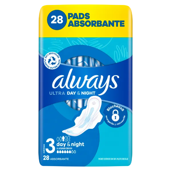 Always Ultra Day & Night (3-as méret) Szárnyas Egészségügyi Betét, 28 Db termékhez kapcsolódó kép