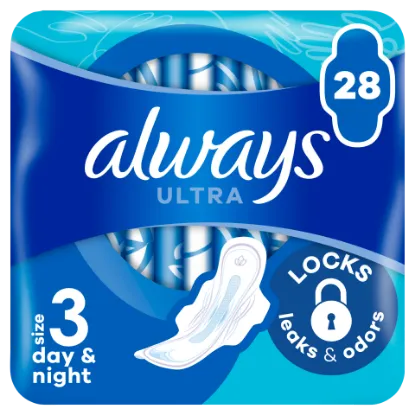 Always Ultra Day & Night (3-as méret) Szárnyas Egészségügyi Betét, 28 Db termékhez kapcsolódó kép