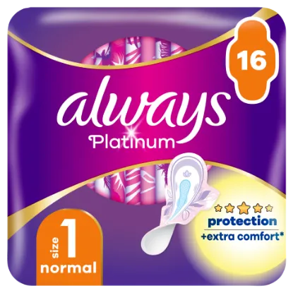 Always Platinum Normal (1-es méret) Szárnyas Egészségügyi Betét, 16 db termékhez kapcsolódó kép