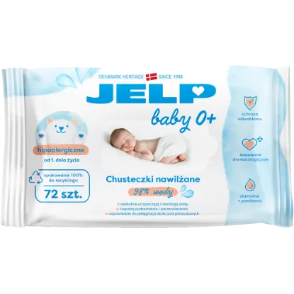 JELP Baby 0+ hipoallergén nedves törlőkendő 72db termékhez kapcsolódó kép