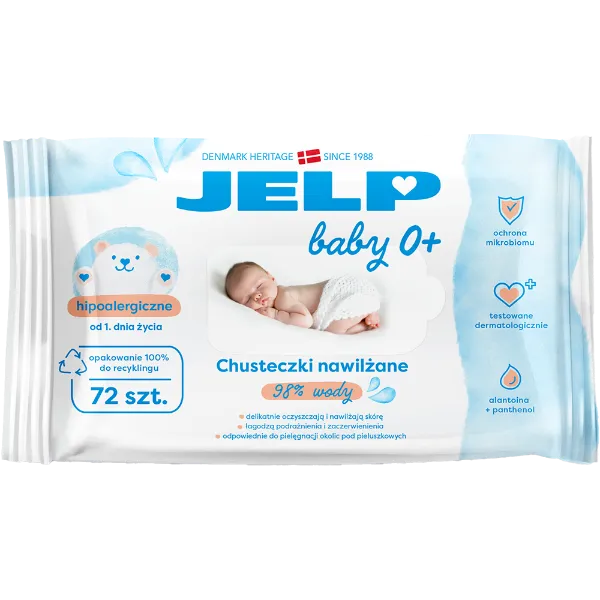 JELP Baby 0+ hipoallergén nedves törlőkendő 72db termékhez kapcsolódó kép