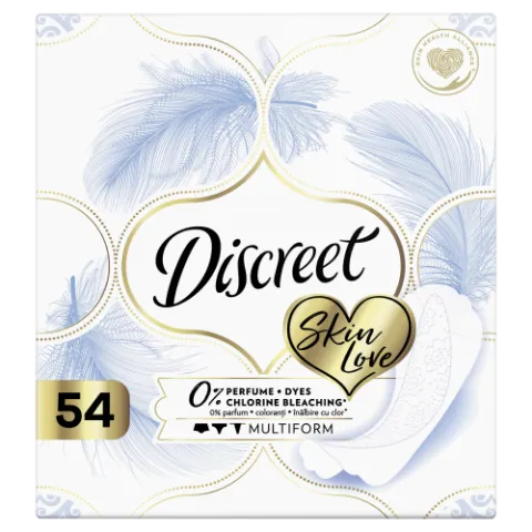 Discreet Légáteresztő Multiform 0%-os Skin Love Tisztasági Betétek x54 termékhez kapcsolódó kép