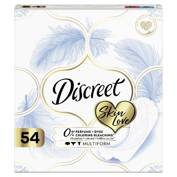 Discreet Légáteresztő Multiform 0%-os Skin Love Tisztasági Betétek x54 termékhez kapcsolódó kép