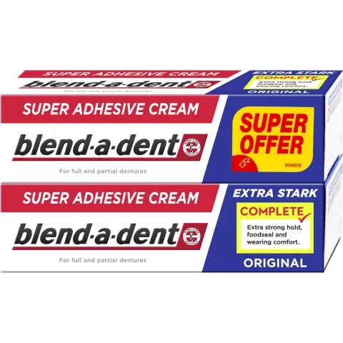 Blend-a-dent Complete Original Műfogsorragasztó Krém, 2x47 g termékhez kapcsolódó kép