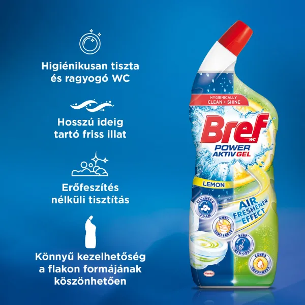 Bref Power Aktiv Gel Lemon WC tisztítószer 700 ml termékhez kapcsolódó kép