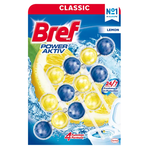 Bref Power Aktiv Lemon WC frissítő 3 x 50 g termékhez kapcsolódó kép