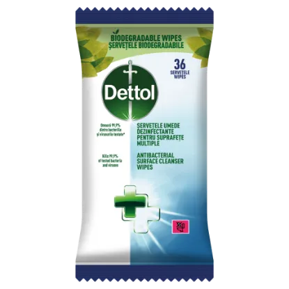 Dettol antibakteriális felülettisztító törlőkendő 36 db termékhez kapcsolódó kép