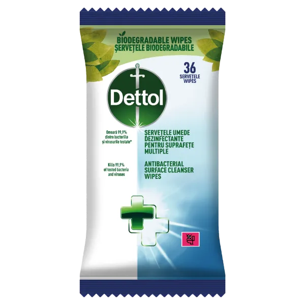 Dettol antibakteriális felülettisztító törlőkendő 36 db termékhez kapcsolódó kép