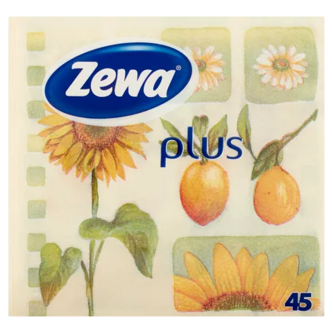 Zewa Plus napraforgó mintás szalvéta 1 rétegű 45 db termékhez kapcsolódó kép