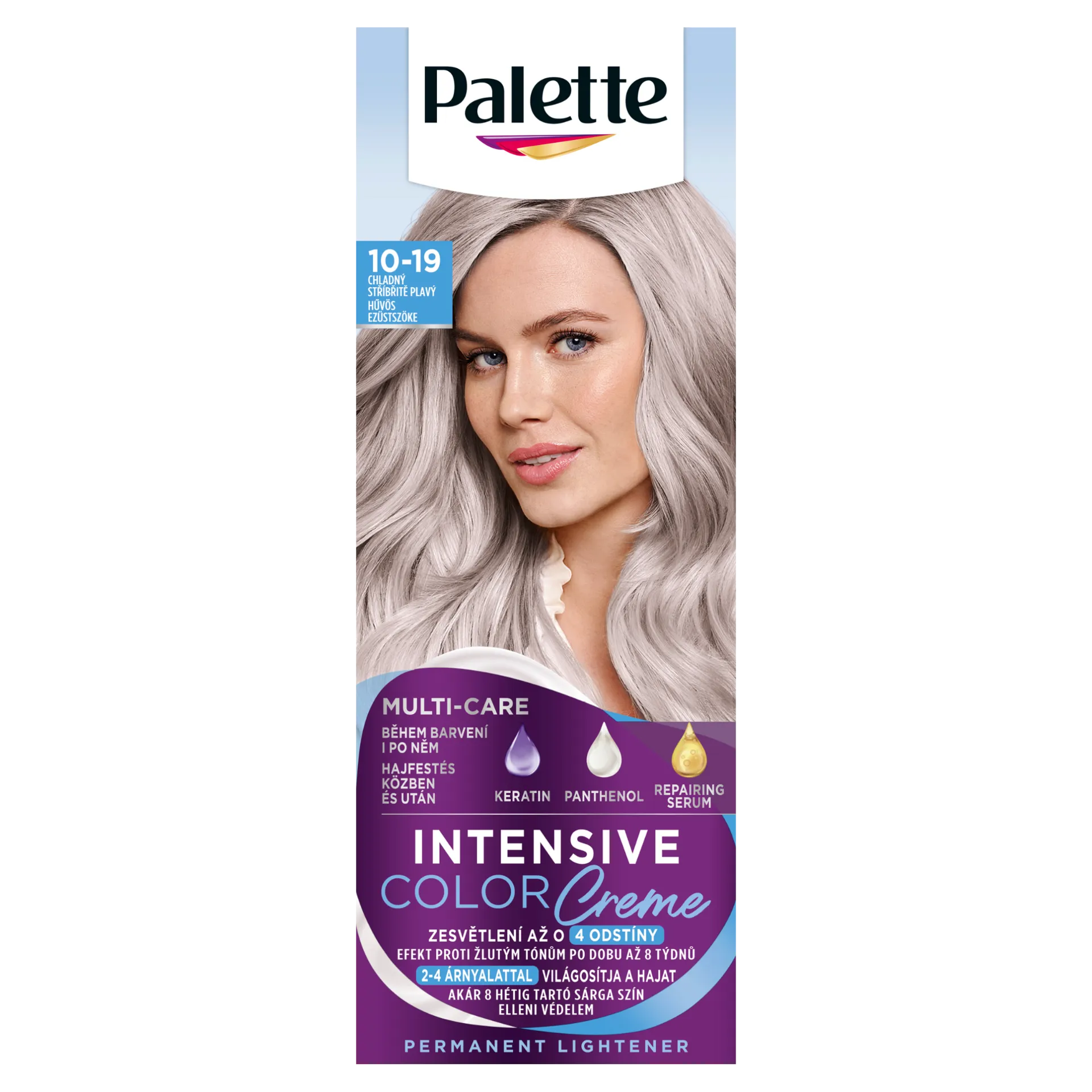 Palette Intensive Color Creme tartós hajfesték 10-19 Hűvös ezüstszőke
