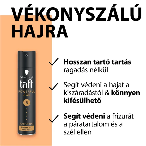 Taft Powerful Age hajlakk vékonyszálú hajra 250 ml termékhez kapcsolódó kép