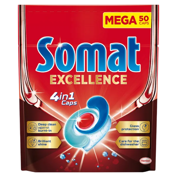 Somat Excellence 4in1 gépi mosogatószer kapszula 50 db 950 g termékhez kapcsolódó kép