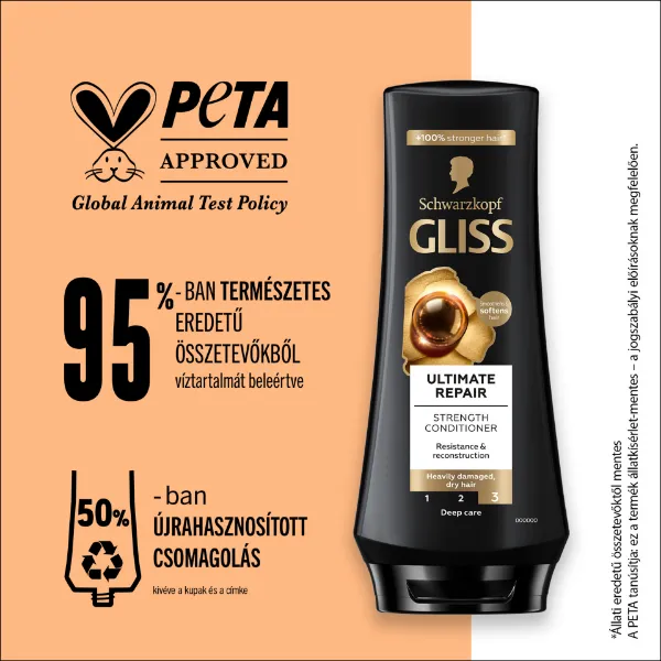 Gliss Ultimate Repair hajbalzsam folyékony keratinnal & fekete gyönggyel 200 ml termékhez kapcsolódó kép