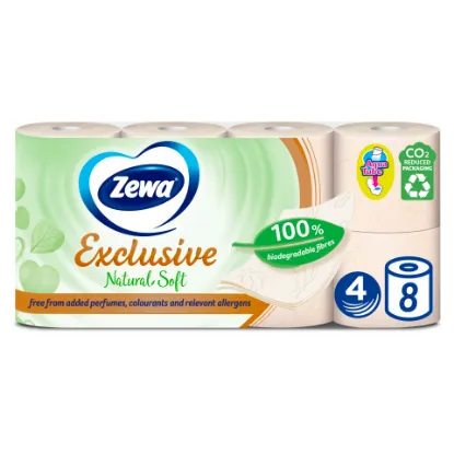 Zewa Exclusive Natural Soft toalettpapír 4 rétegű 8 tekercs termékhez kapcsolódó kép