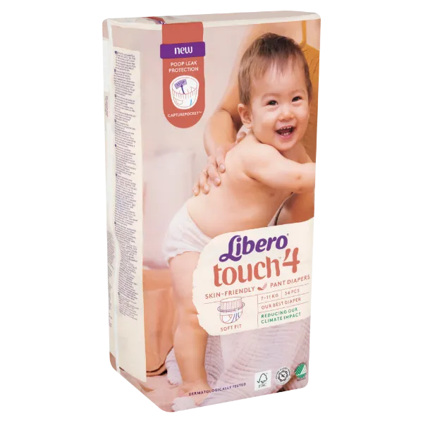 Libero Touch egyszerhasználatos bugyipelenka, méret: 4, 7-11 kg, 34 db termékhez kapcsolódó kép