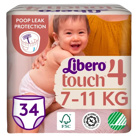 Libero Touch egyszerhasználatos bugyipelenka, méret: 4, 7-11 kg, 34 db termékhez kapcsolódó kép
