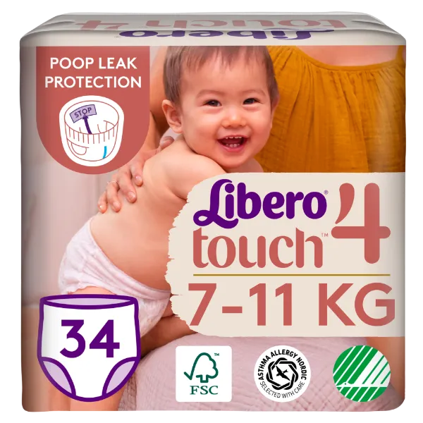 Libero Touch egyszerhasználatos bugyipelenka, méret: 4, 7-11 kg, 34 db termékhez kapcsolódó kép
