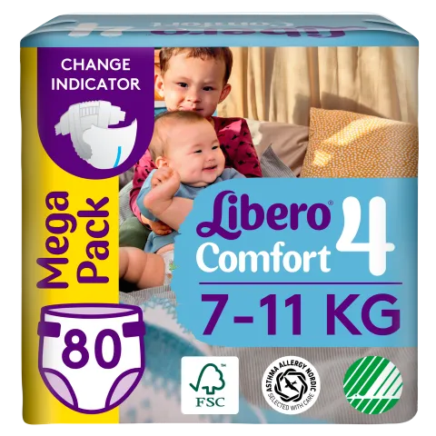 Libero Comfort egyszerhasználatos pelenka, méret: 4, 7-11 kg, 80 db termékhez kapcsolódó kép