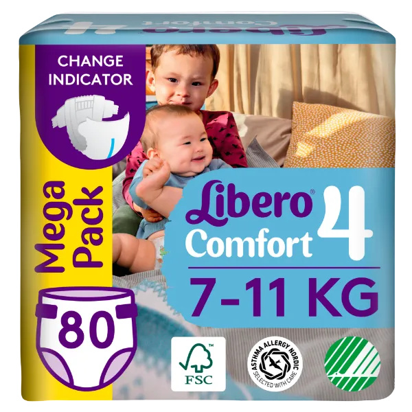 Libero Comfort egyszerhasználatos pelenka, méret: 4, 7-11 kg, 80 db termékhez kapcsolódó kép