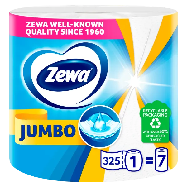 Zewa Jumbo háztartási papírtörlő 2 rétegű 1 tekercs termékhez kapcsolódó kép