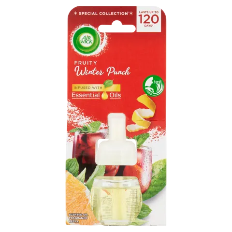 Air  Wick  elektromos légfrissítő utántöltő, Gyümölcsös Téli Puncs illat, 19ml termékhez kapcsolódó kép