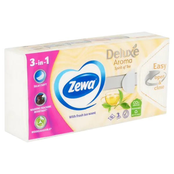 Zewa delux papírzsebkendő spirit of tea 3 rétegű 90 db termékhez kapcsolódó kép