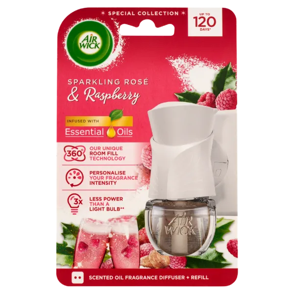 Air Wick elektromos légfrissítő készülék, Rozé Pezsgő és Málna utántöltővel, 19ml termékhez kapcsolódó kép