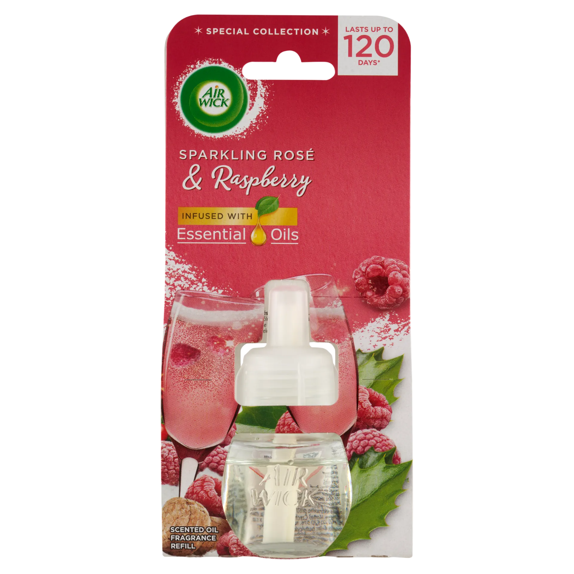 Air  Wick  elektromos légfrissítő utántöltő, Rozé Pezsgő és Málna illat, 19ml
