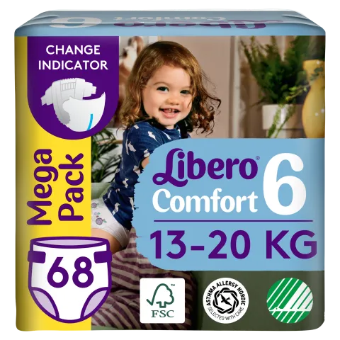 Libero Comfort egyszerhasználatos pelenka, méret: 6, 13-20 kg, 68 db termékhez kapcsolódó kép