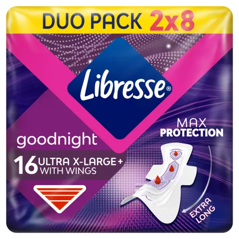 Libresse Ultra+ X-Large Goodnight egészségügyi betét, éjszakai használatra 16 db termékhez kapcsolódó kép