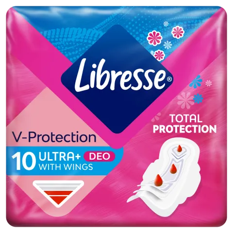 Libresse Ultra+ V-Protection enyhén illatosított egészségügyi betét 10 db termékhez kapcsolódó kép