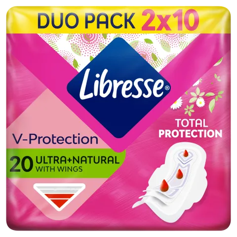 Libresse Ultra+ Natural V-Protection egészségügyi betét aloe vera kivonattal 20 db termékhez kapcsolódó kép