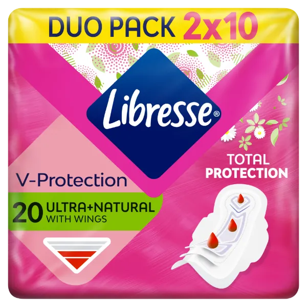 Libresse Ultra+ Natural V-Protection egészségügyi betét aloe vera kivonattal 20 db termékhez kapcsolódó kép