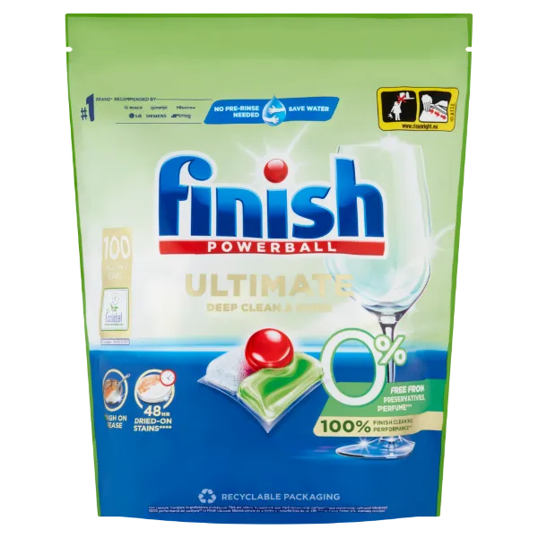 Finish Ultimate All in 1 mosogatógép-kapszula, Zero, 100 db termékhez kapcsolódó kép