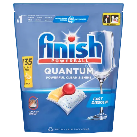 Finish Powerball Quantum All in 1 mosogatógép-kapszula, Lemon 135db termékhez kapcsolódó kép