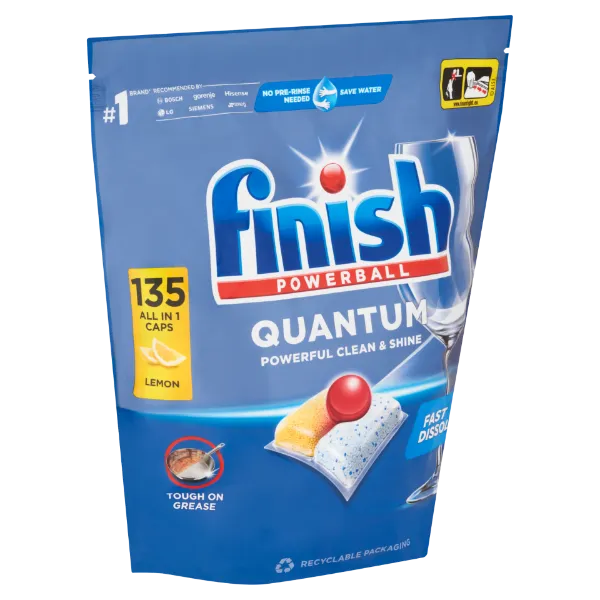 Finish Powerball Quantum All in 1 mosogatógép-kapszula, Lemon 135db termékhez kapcsolódó kép