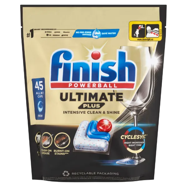 Finish Powerball Ultimate Plus All in 1 mosogatógép kapszula 45 db 549 g termékhez kapcsolódó kép