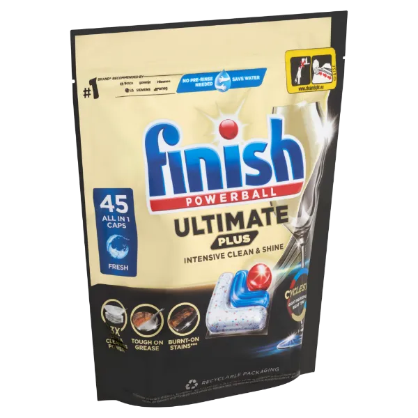 Finish Powerball Ultimate Plus All in 1 mosogatógép kapszula 45 db 549 g termékhez kapcsolódó kép