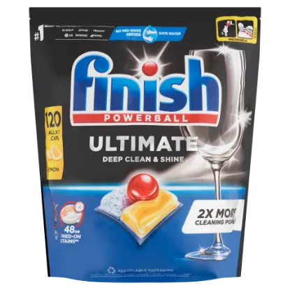 Finish Powerball Ultimate All in 1 mosogatógép-kapszula, Lemon 120db termékhez kapcsolódó kép