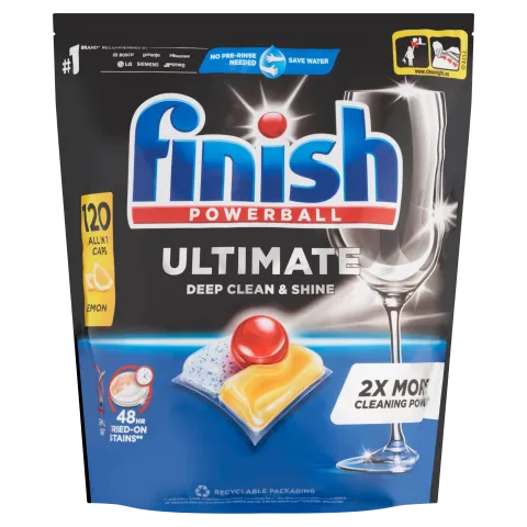 Finish Powerball Ultimate All in 1 mosogatógép-kapszula, Lemon 120db termékhez kapcsolódó kép